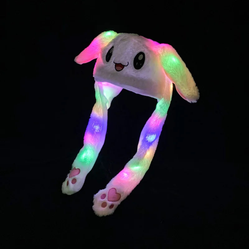 Japanese Anime Bunny Hat – Glowing Plush with Moving Ears