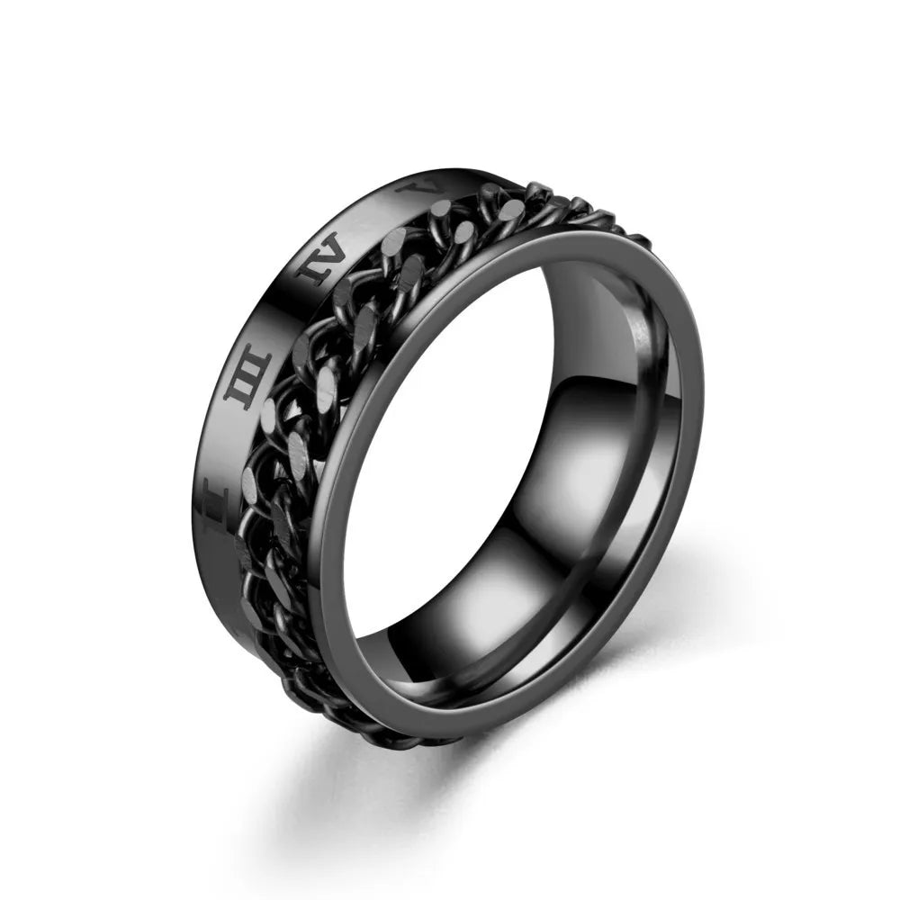Anti-Stress-Spinner-Ring – Zappelring aus Edelstahl mit geschnitztem Dämonenauge für Männer, Schmuck zur Angstlinderung
