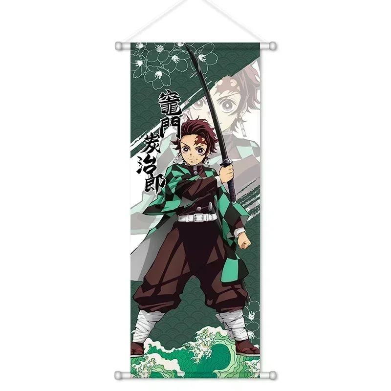 Demon Slayer Cartoon Anime Scroll Canvas Wall Home Decor Anime Poster Wall Art Room Decoration
