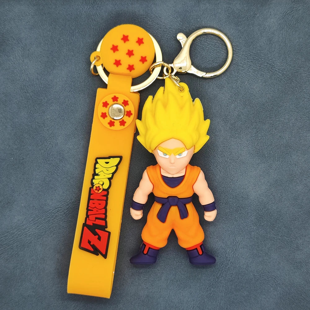 Anime Dragon Ball Keychain Fashion Jewellery Action Figures PVC Key Ring Bag Pendant