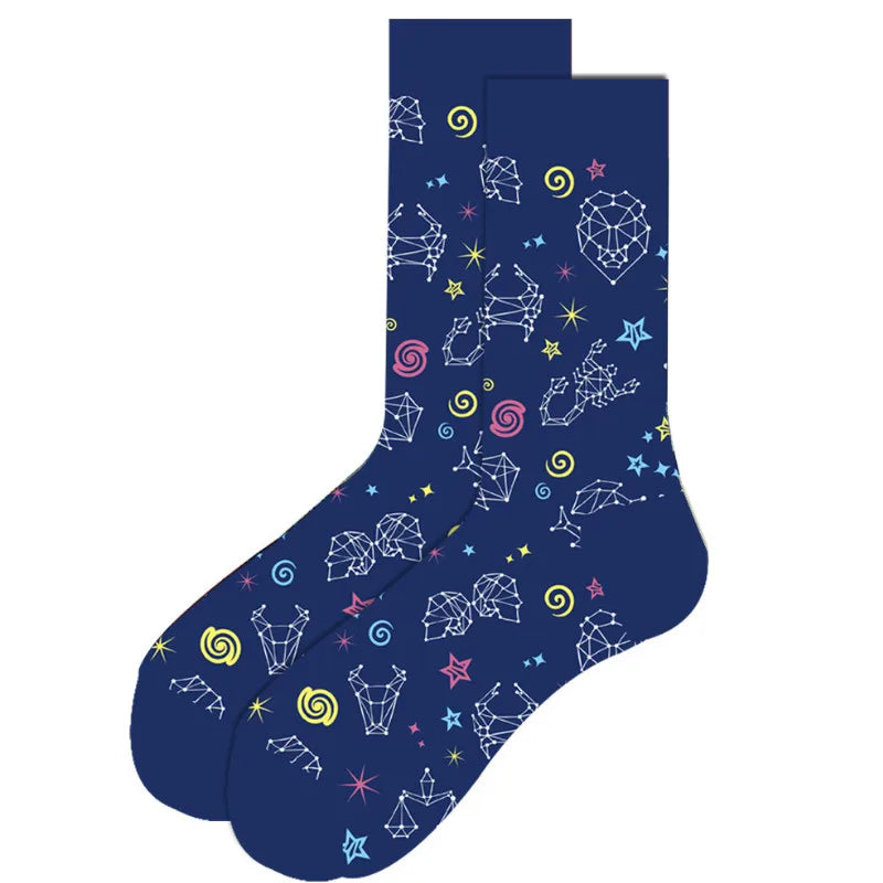 Lustige Streetwear-Socken in großen Größen – Cartoon-Tier- und Obstdesigns, Hip-Hop-Baumwolle
