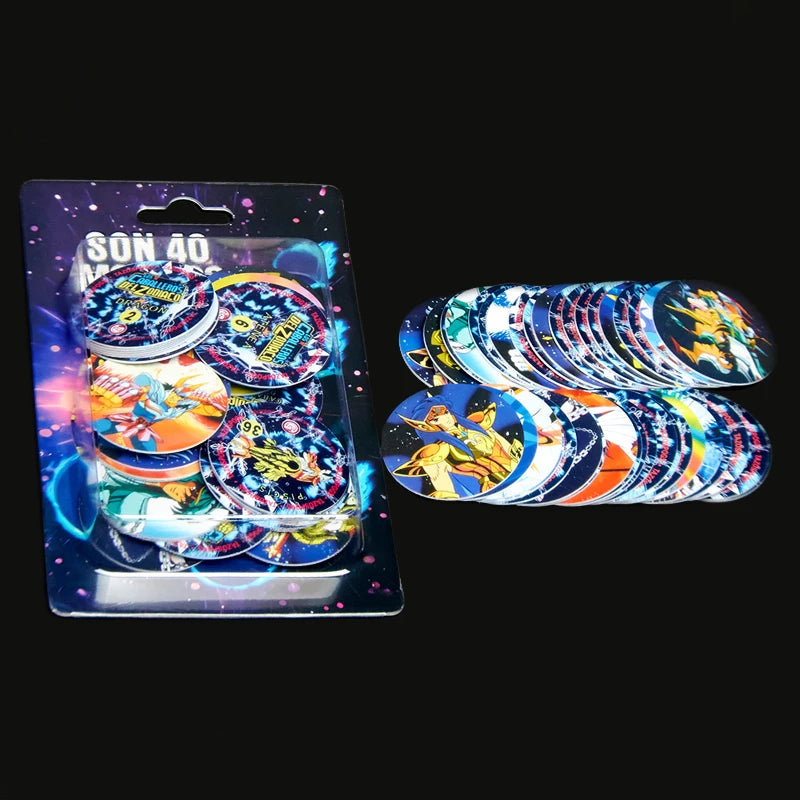 Lote De Tazos Los Caballeros Del Zodiaco New Complete Collection 40/40 Sabritas Vintage Tasos Cards