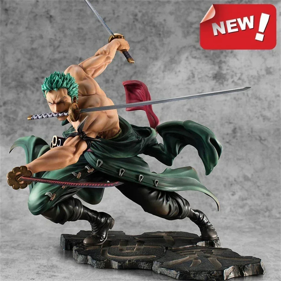 10 cm große One Piece Roronoa Zoro GK-Figur – Sammlerstück im Drei-Schwert-Stil