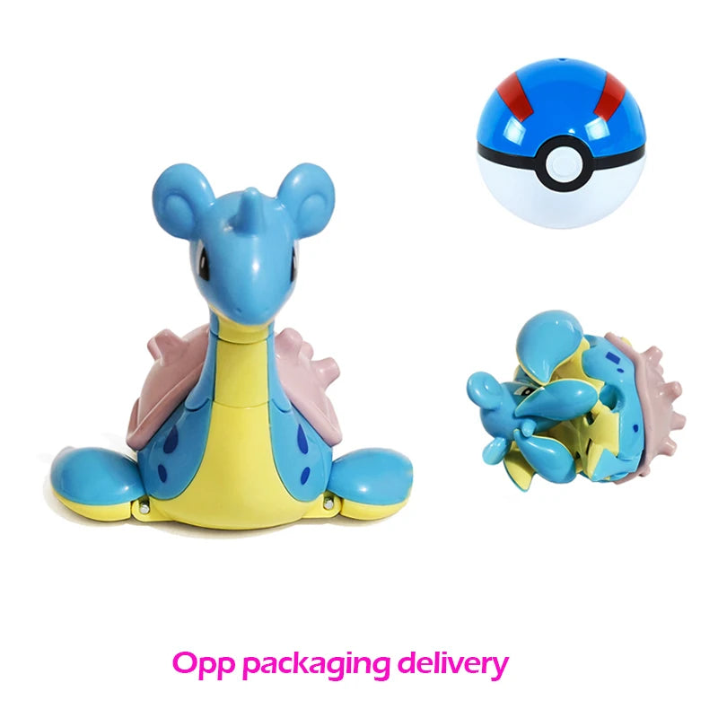 Verwandelnde Pokémon-Pokéball-Figuren – Pikachu, Glurak, Venusaurier, Blastoise, Mewtu, Gyarados, Solgaleo, Lunala und Evoli als Spielzeug