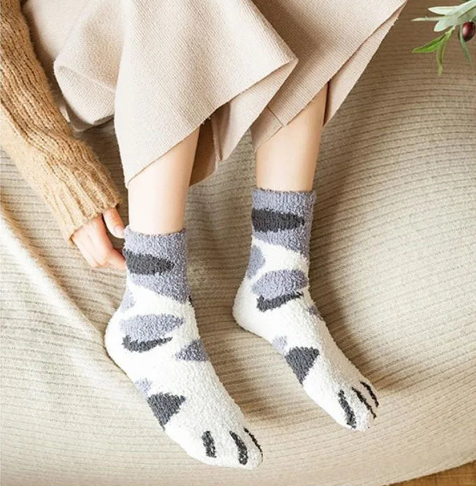 Korallensamt-Katzenkrallensocken – Verdickte Mitte