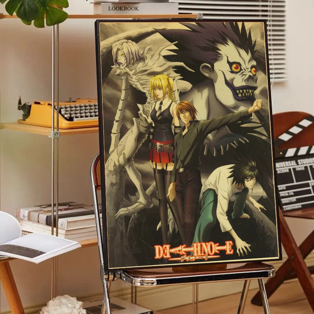 Anime Death Note, klassisches Filmposter, Wandkunst, Gemälde in HD-Qualität, fürs Arbeitszimmer, nordische Wohndekoration