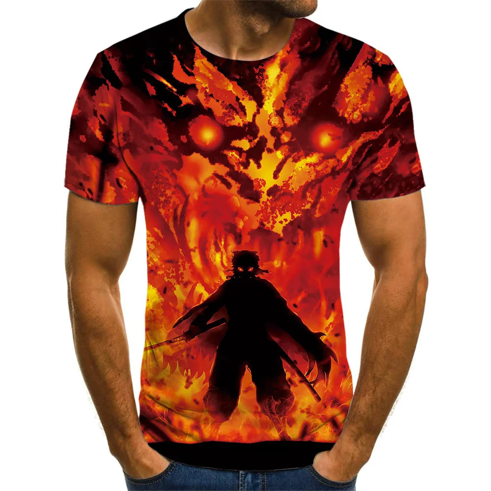 Demon Slayer 3D Print T-Shirt – Unisex Summer Fashion Casual Harajuku Streetwear