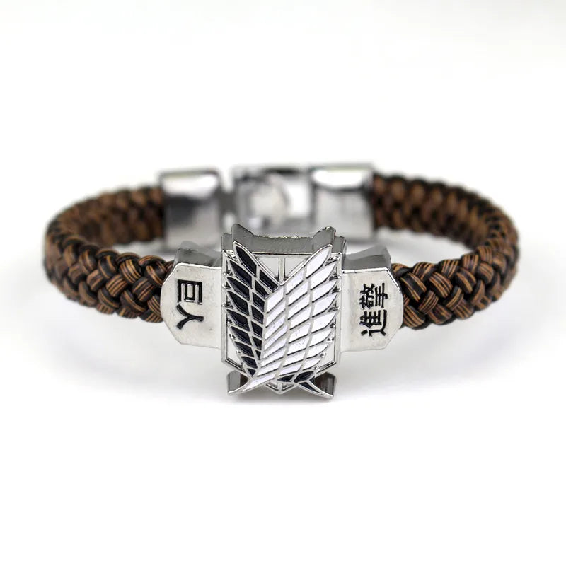 Attack on Titan Lederarmband – Wings of Liberty Armband mit Gürtelschnalle, Anime Schmuck