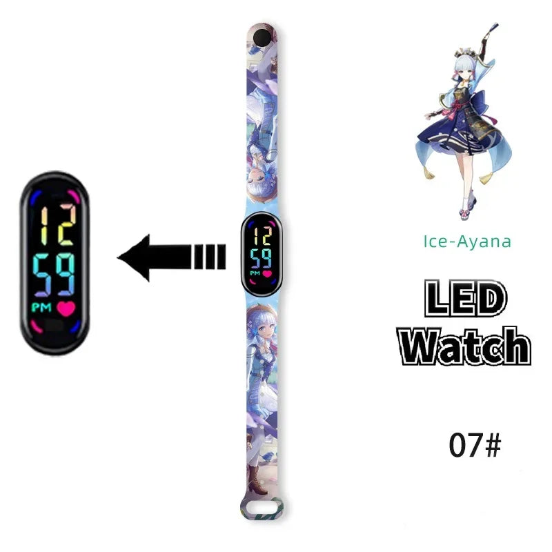 Pokémon & Demon Slayer LED-Uhr – Tanjirou & Nezuko Silikon-Touchscreen, wasserdicht, Sportgeschenk