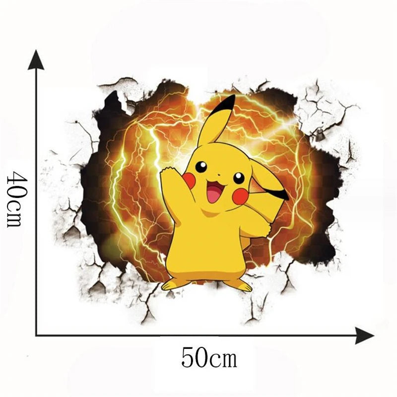 Cartoon Pikachu 3D Wandaufkleber für Kinder Wanddekoration