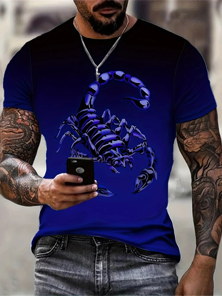 Hip-Hop Style Cartoon Bear Print T-Shirt Men’s Oversized Street Fashion Tee