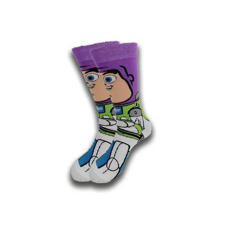 Lustige Socken mit Cartoon-Anime-Print – Personalisierter atmungsaktiver Baumwoll-Hip-Hop-Stil für Männer und Frauen