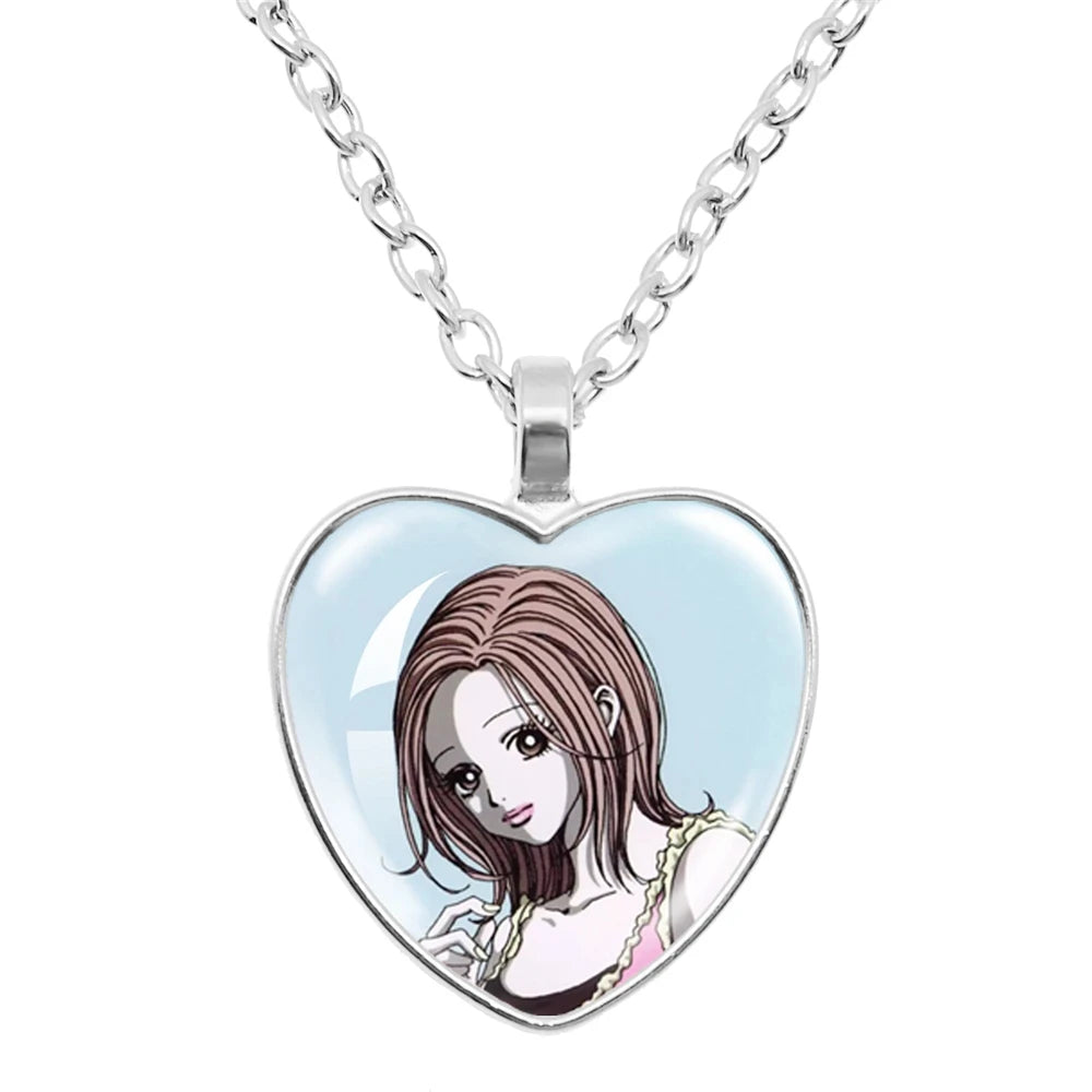 Halskette mit Glasherz von NANA Osaki, japanischer Anime – Modeschmuck und Taschenanhänger, Geschenk für Fans