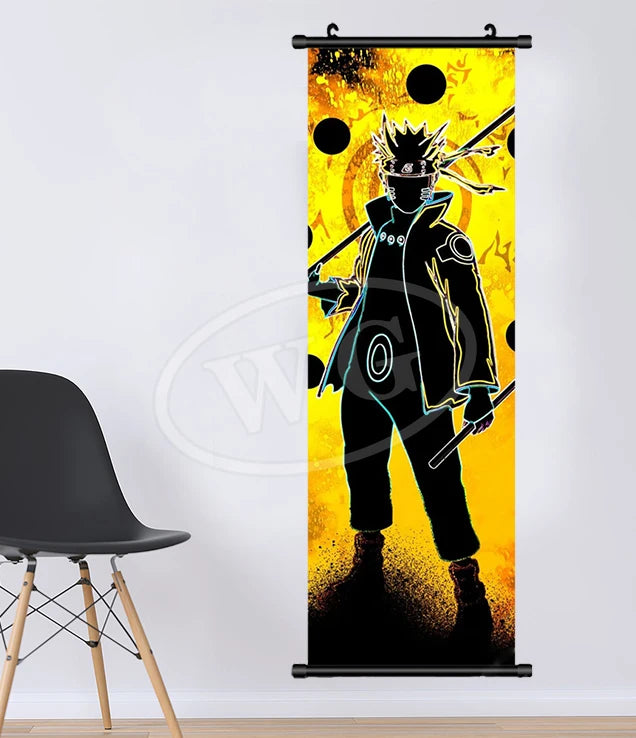 Bandai Anime Canvas Naruto Painting Kakashi Picture Hanging Scrolls Home Decor Wall Artwork