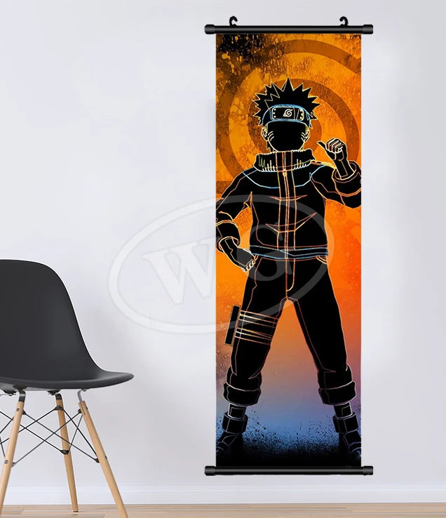 Bandai Anime Canvas Naruto Painting Kakashi Picture Hanging Scrolls Home Decor Wall Artwork
