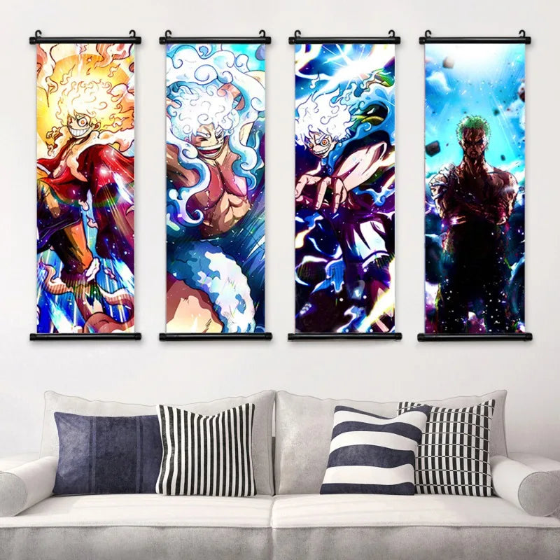 One Piece Anime Wall Art Interior Canvas Prints Zoro Painting Luffy Gear 5 Poster