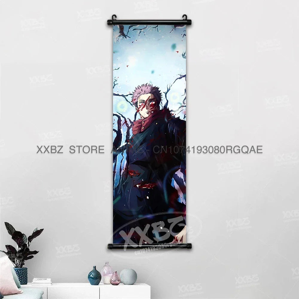 Jujutsu Kaisen Wall Artwork Scroll Picture Print Canvas Home Decor