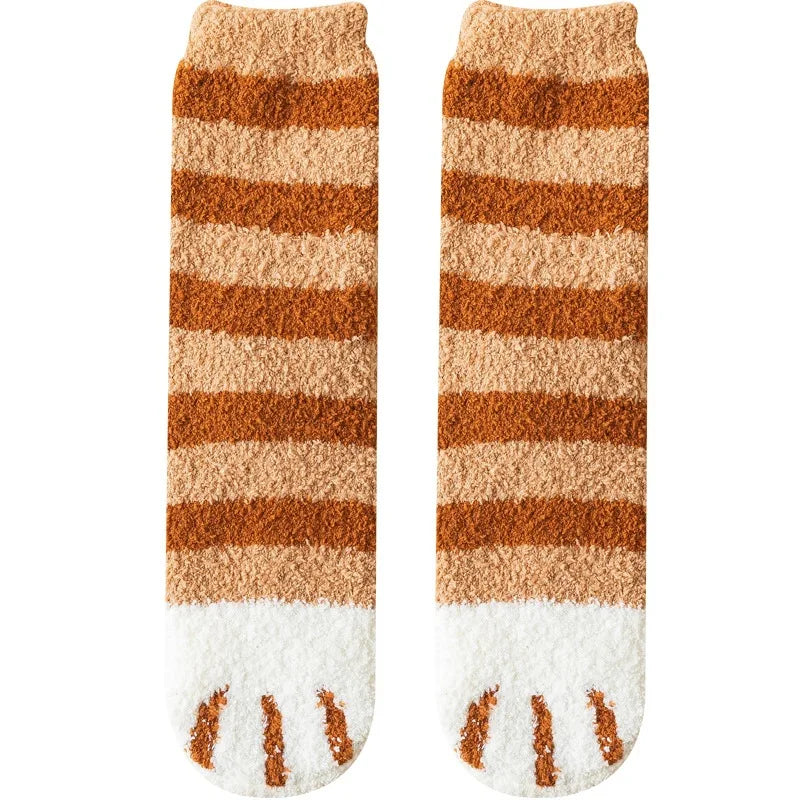 Korallensamt-Katzenkrallensocken – Verdickte Mitte