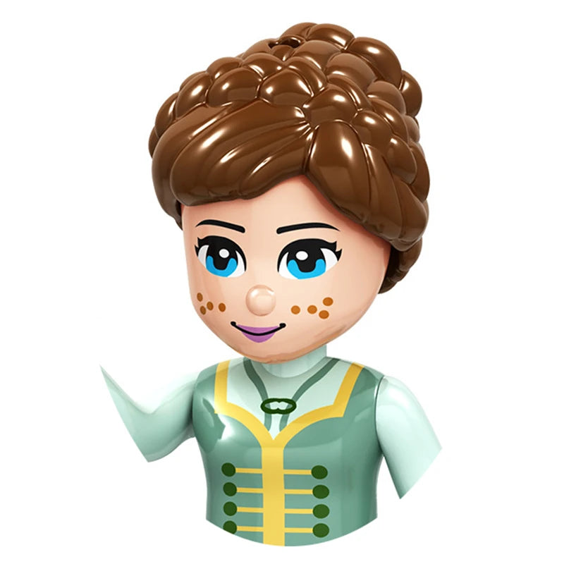 Modèles de mini briques de princesse animée – Belles figurines de filles et blocs de construction sur le thème de la neige pour enfants