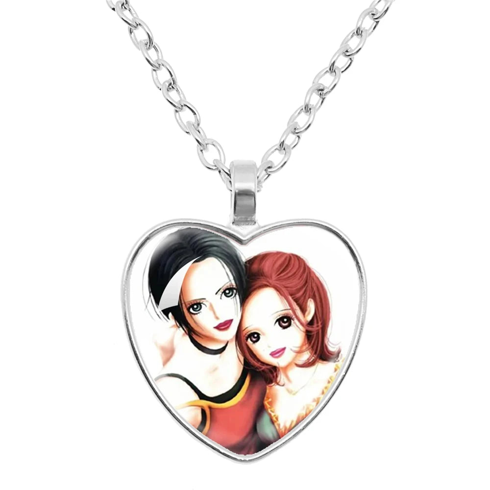 Halskette mit Glasherz von NANA Osaki, japanischer Anime – Modeschmuck und Taschenanhänger, Geschenk für Fans
