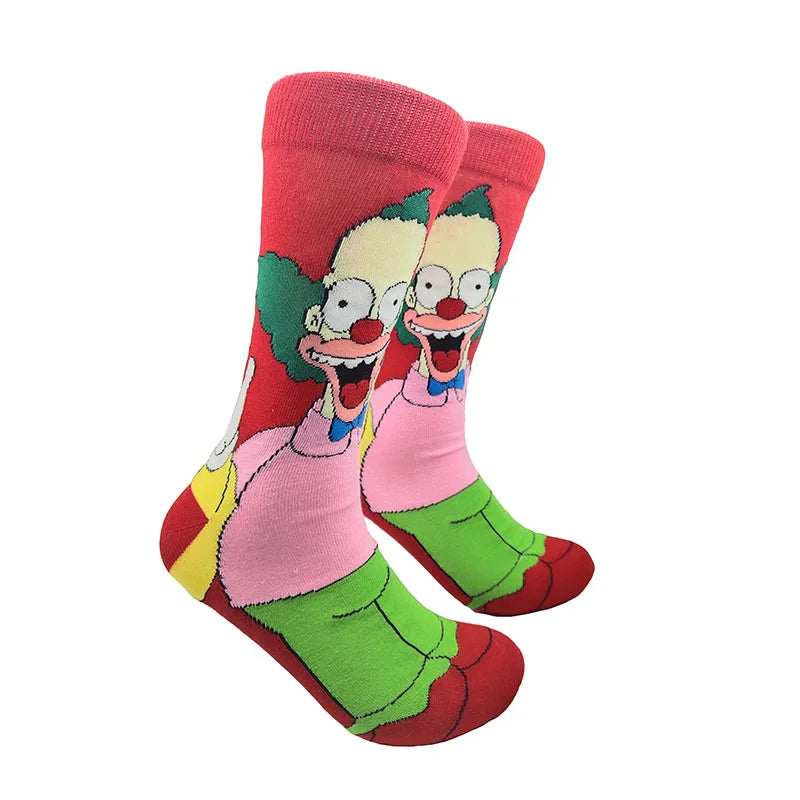 Modische Anime-Socken für Herren – Lustiger Hip-Hop-Stil mit hochwertigen Näh- und Cartoon-Mustern