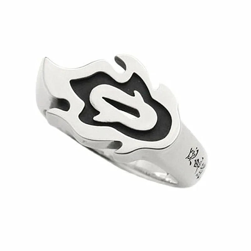Demon Slayer Rengoku Kyojuro Metallring – verstellbarer Cosplay-Schmuck aus Legierung für Männer und Frauen