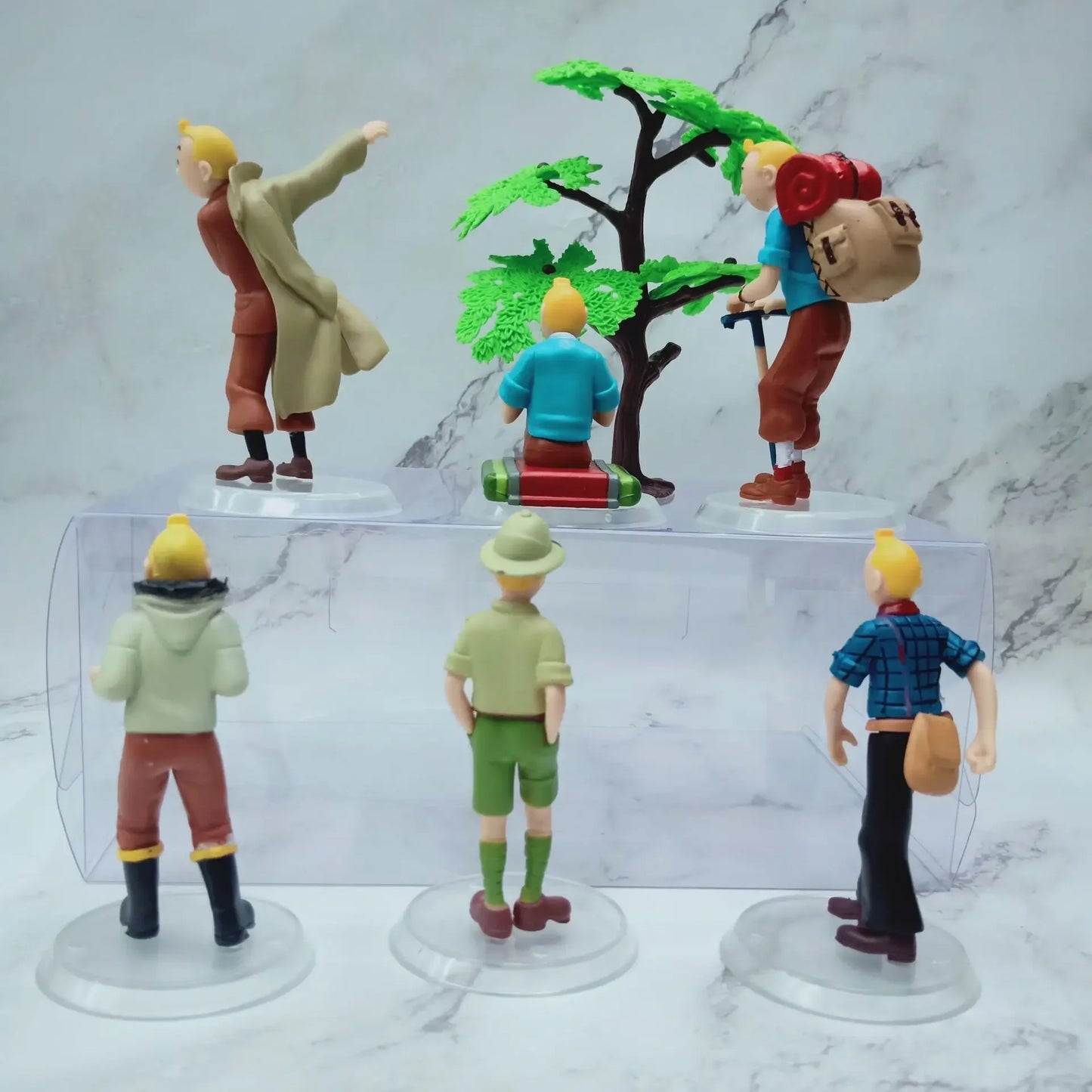 Lot de 6 figurines d'action de dessin animé Les aventures de Tintin en PVC