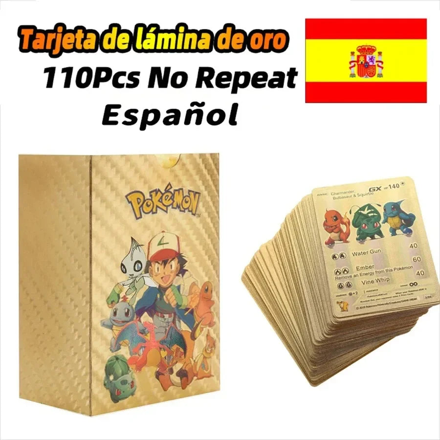 27-110 stücke Pokemon Karten Pikachu Gold Silber Schwarz Bunte Vmax GX Sammlung Karte Spielzeug