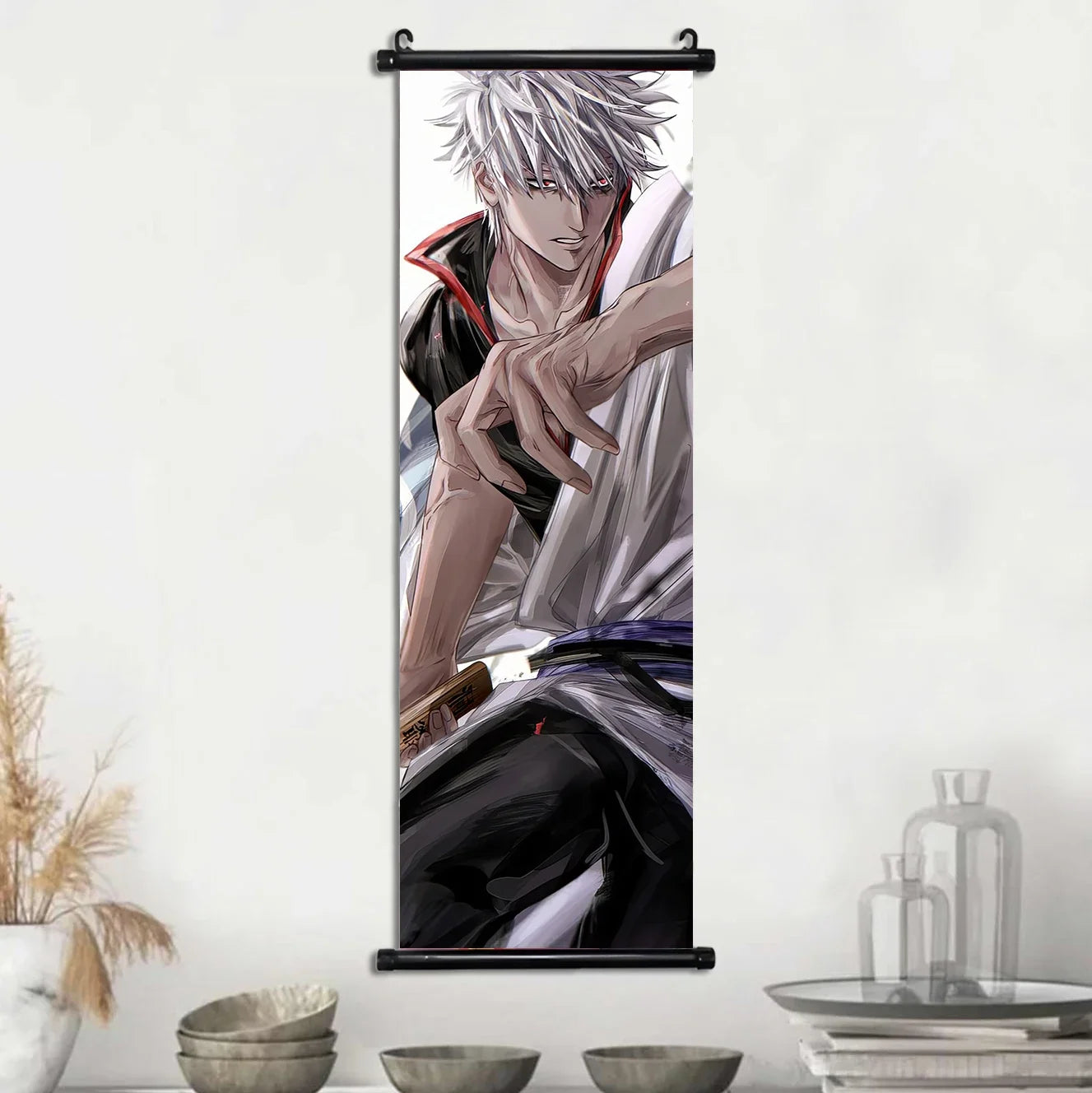 Gintama Gintoki Hanging Scroll Canvas Wall Painting Home Decor Anime Poster Wall Art