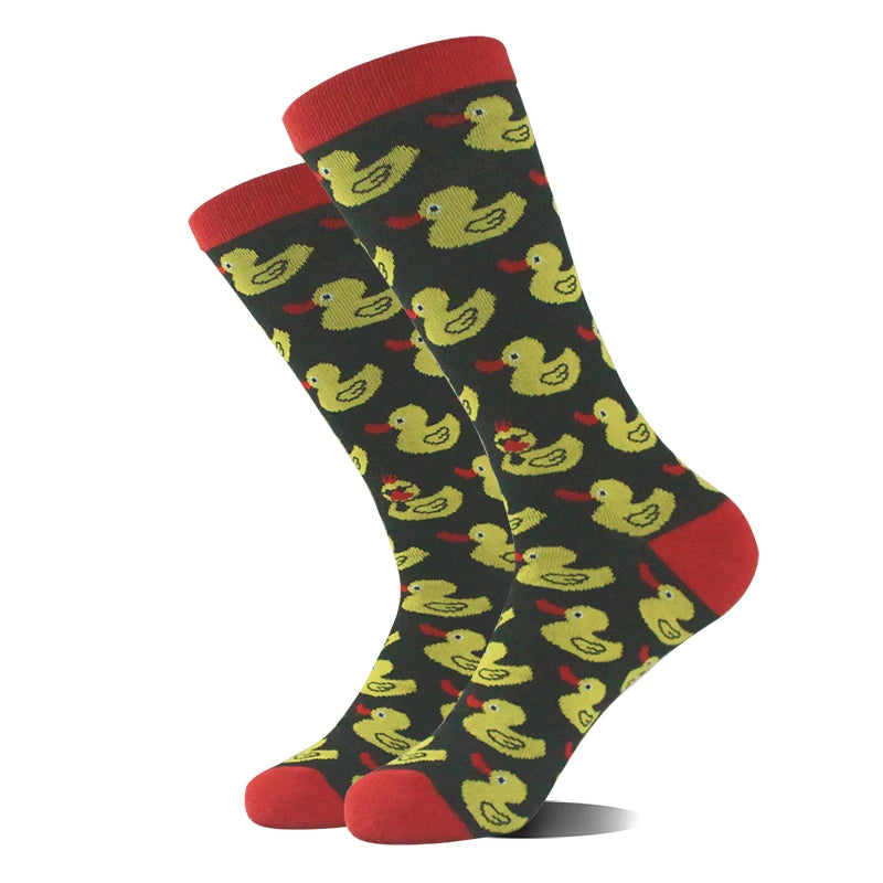 Design Ente Lustige Socken Männer Glücklich Musik Bier Zahn Panda Pinguin