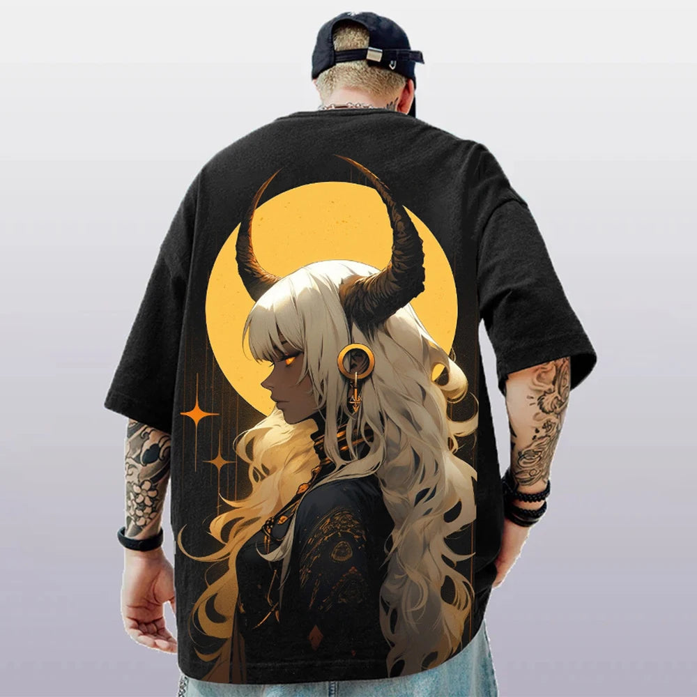 T-shirt d'été pour hommes avec imprimé anime 3D surdimensionné, haut décontracté tendance