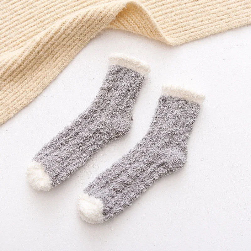 Korallensamt-Katzenkrallensocken – Verdickte Mitte