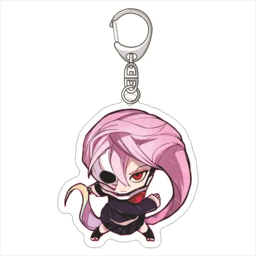 Anime Dandadan Momocute Schlüsselanhänger – Süßer Taschenanhänger aus Acryl, Modeschmuck als Geschenk