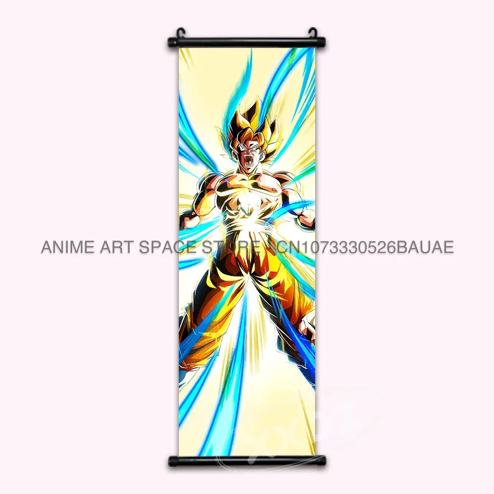 Dragon Ball Z Hanging Paintings Room Decorative Poster Anime Saiyan Scrolls Picture Wall Art
