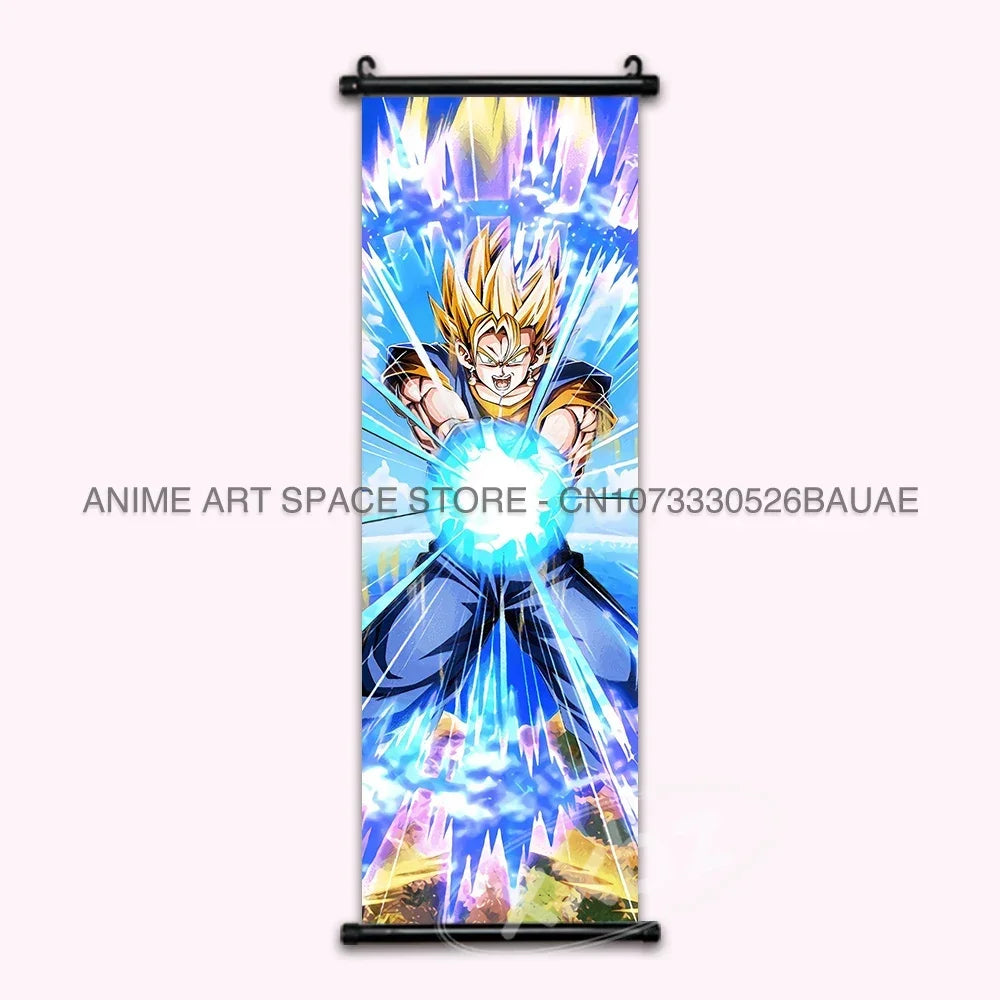 Dragon Ball Z Hanging Paintings Room Decorative Poster Anime Saiyan Scrolls Picture Wall Art