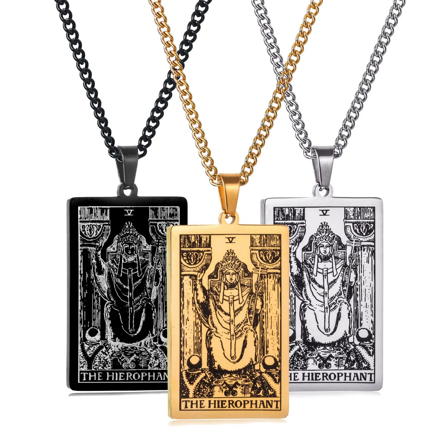 Tarotkarten-Halskette aus Edelstahl – 22 Persönlichkeits-Anhängerdesigns für Männer und Frauen
