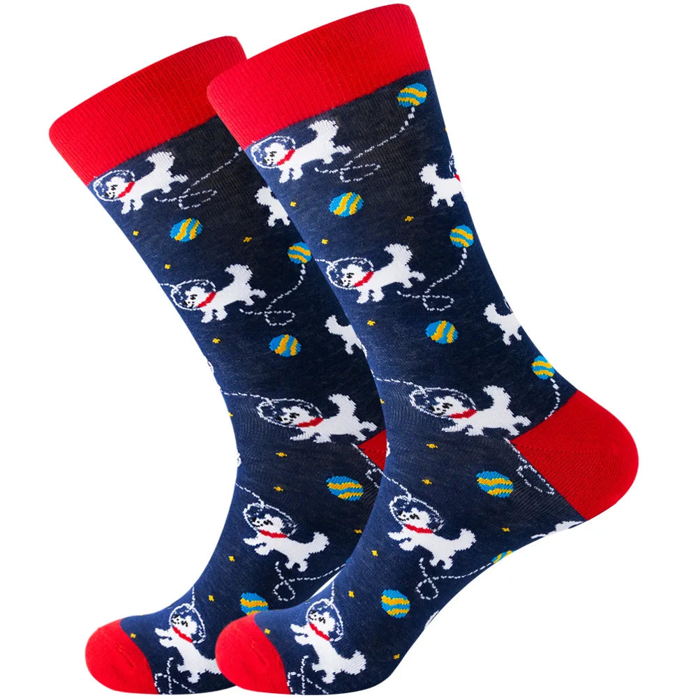 Nouvelles chaussettes longues en coton peigné – Funny Harajuku Skateboard Crew pour hommes