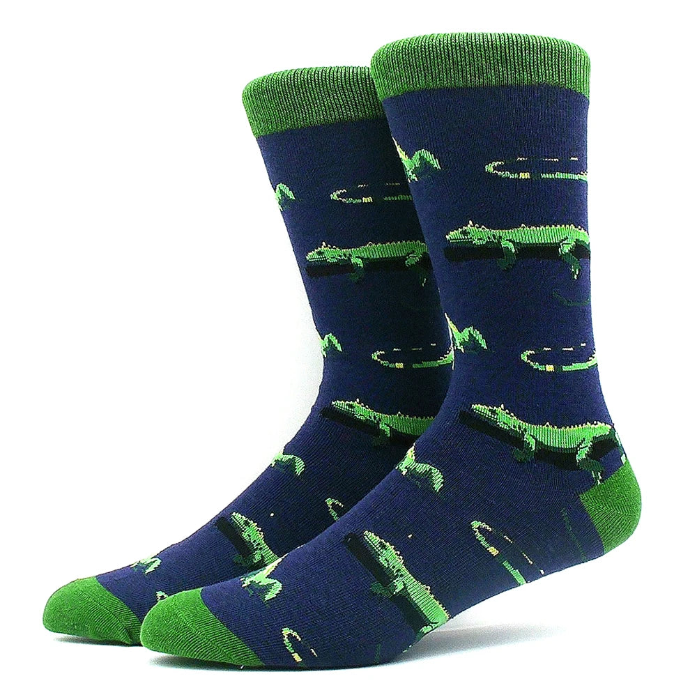 Lustige Alien- und Dinosauriersocken aus Baumwolle – Crazy Shark & Planet Designs