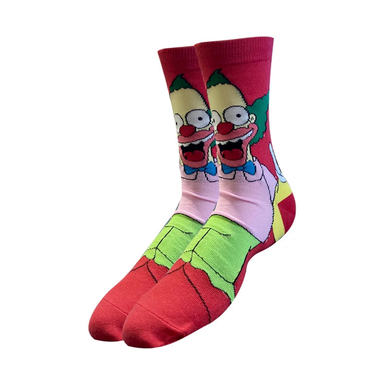 1 Pair The Simpsons Harajuku Socks – Cartoon Middle Tube Cotton for Men & Women
