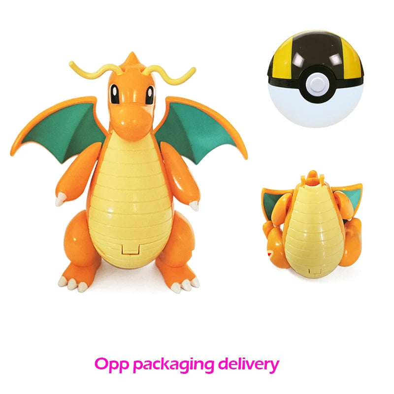 Verwandelnde Pokémon-Pokéball-Figuren – Pikachu, Glurak, Venusaurier, Blastoise, Mewtu, Gyarados, Solgaleo, Lunala und Evoli als Spielzeug