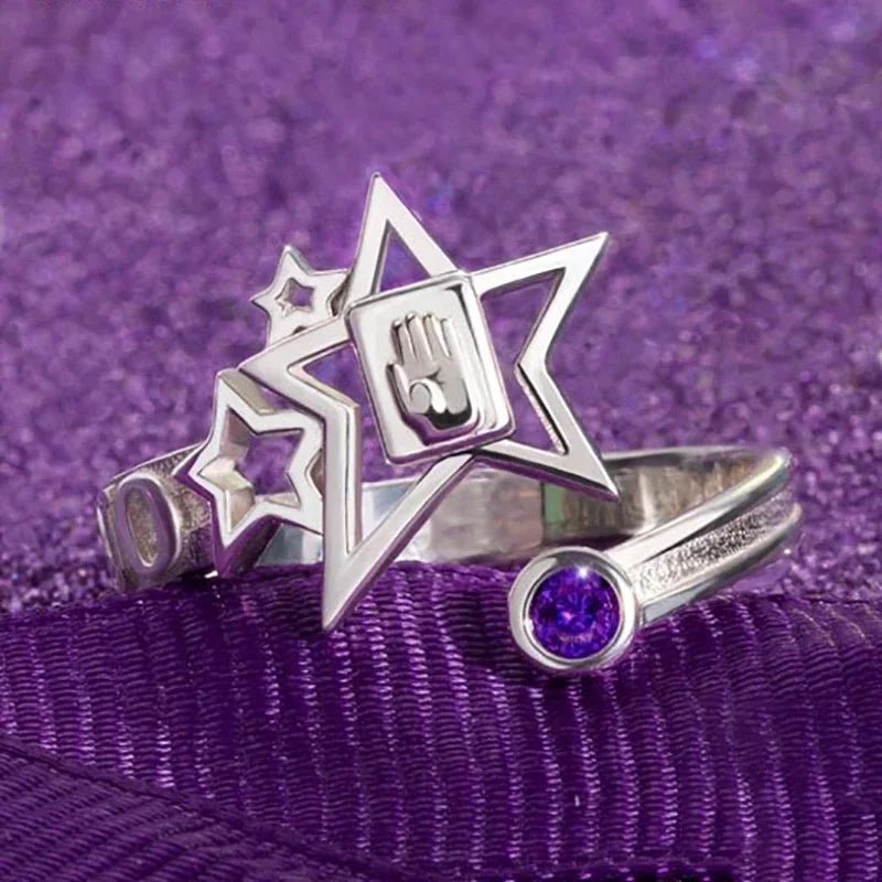 JoJo's Bizarre Adventure Kujo Jotaro Ring - Verstellbarer Cosplay-Schmuck für Unisex-Geschenke