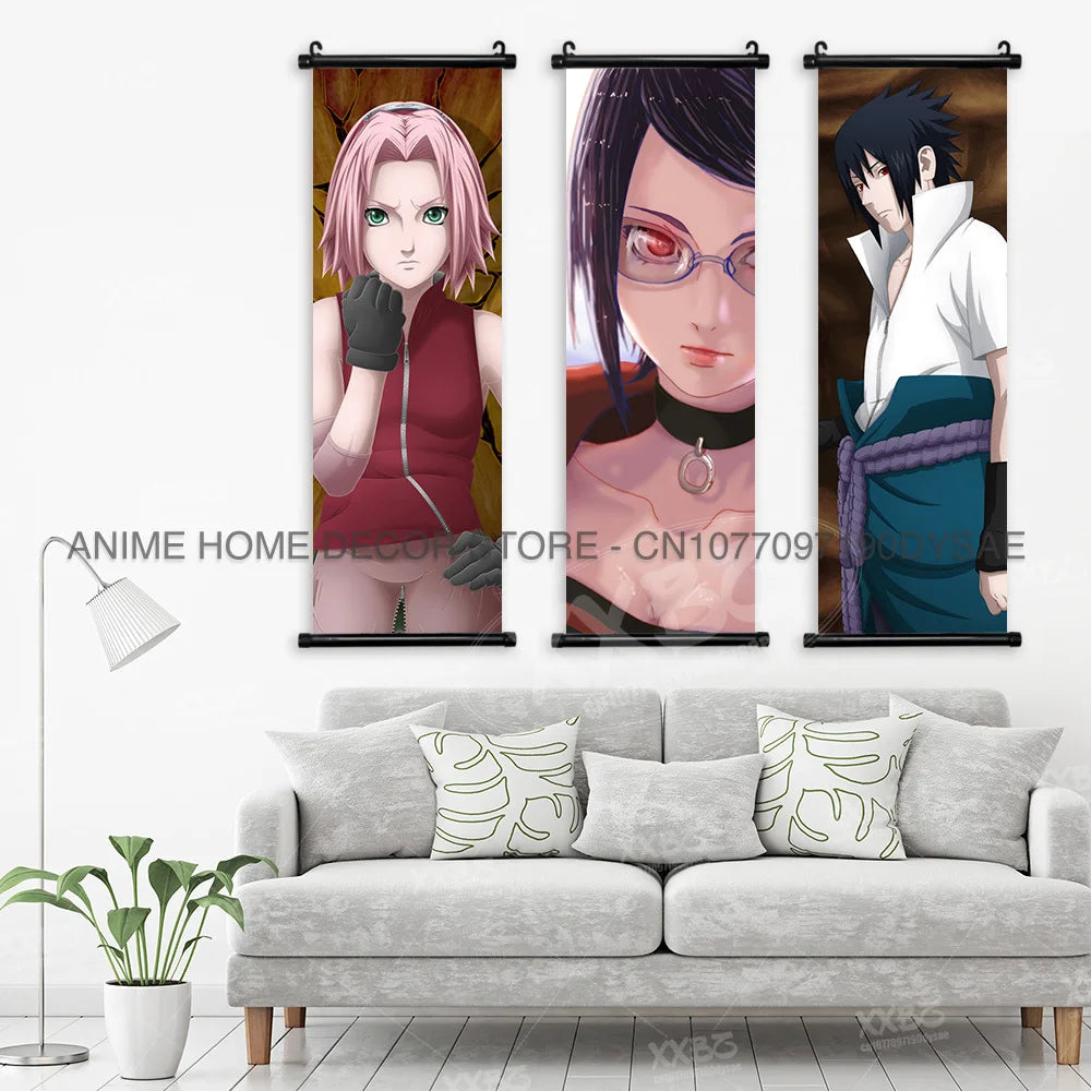 Naruto Posters Scroll Wall Decor Anime Hanging Nara Shikamaru Art Paintings Orochimaru