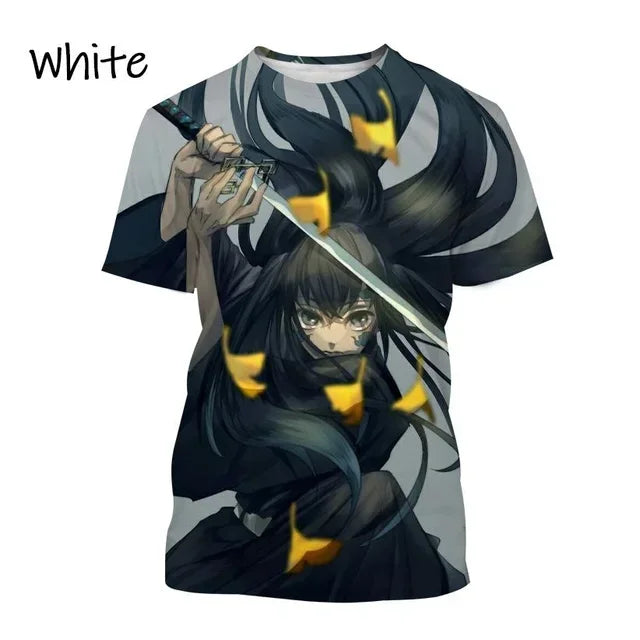 Demon Slayer 3D Print T-Shirt New Anime Fashion Harajuku Casual Street Tee