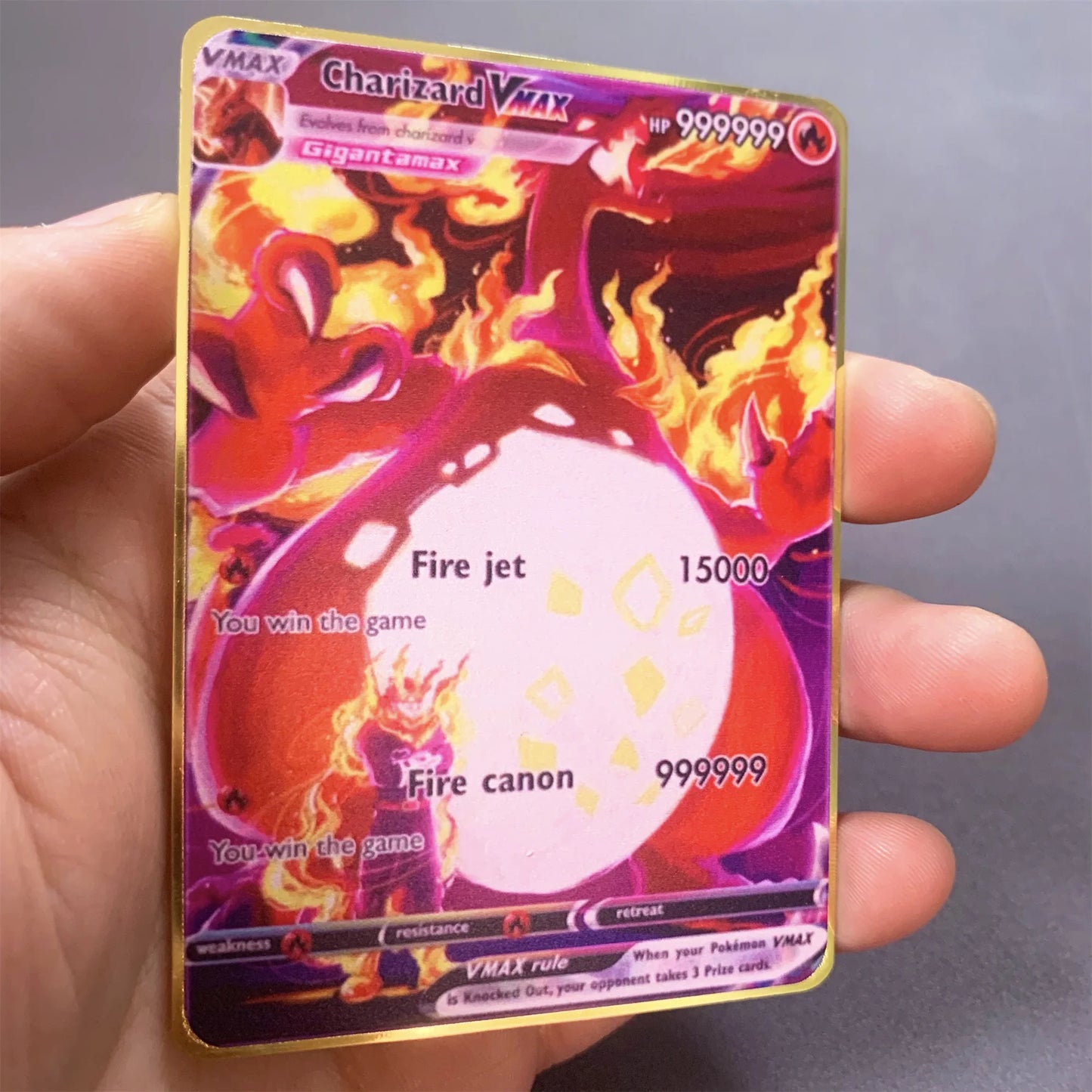 Pokemon Metall Karte 10000 Punkte Arceus Charizard Raichu Super Karte Goldene Englisch Anime Sammlung Karten