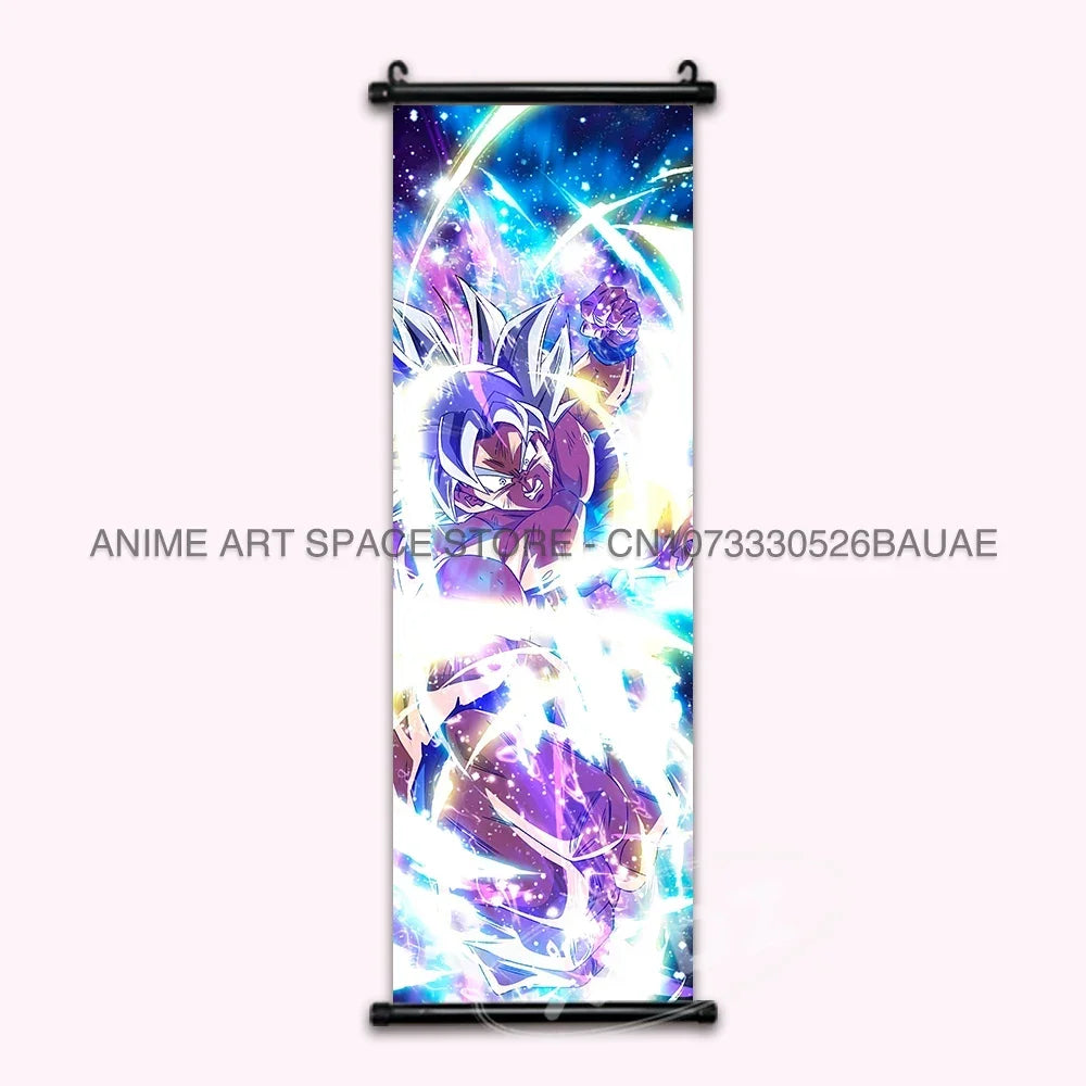 Dragon Ball Z Hanging Paintings Room Decorative Poster Anime Saiyan Scrolls Picture Wall Art