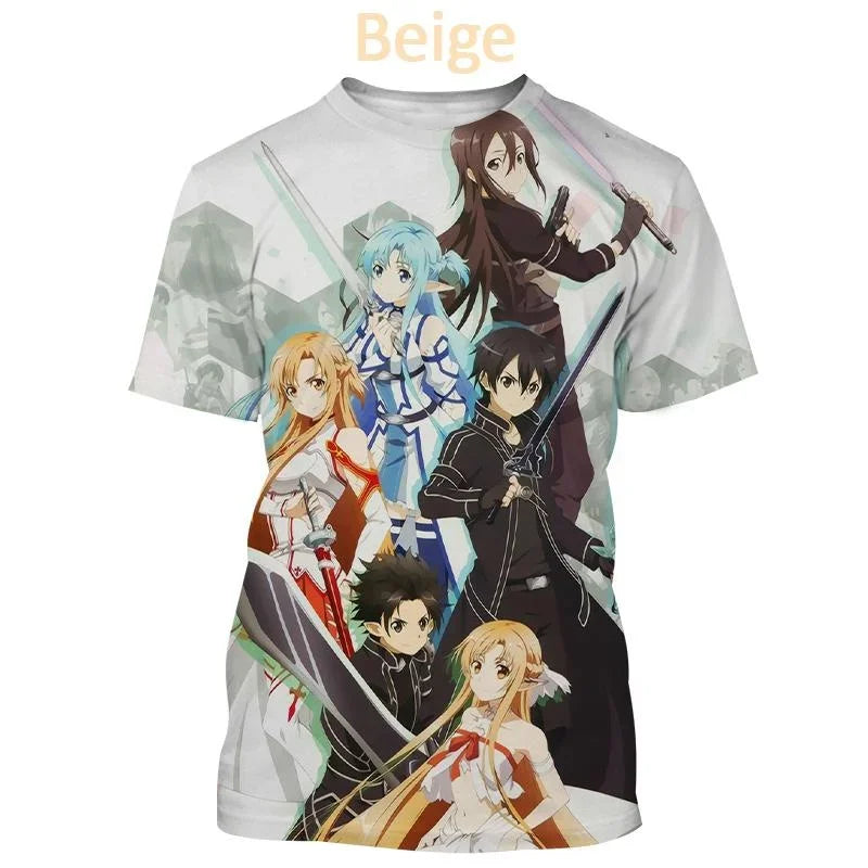 T-shirt Kirito & Asuna Sword Art Online Haut décontracté à manches courtes