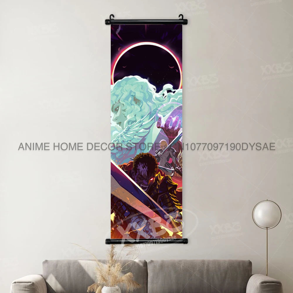 Berserk Poster Black Swordsman Wall Artwork Scrolls Anime Home Decoration