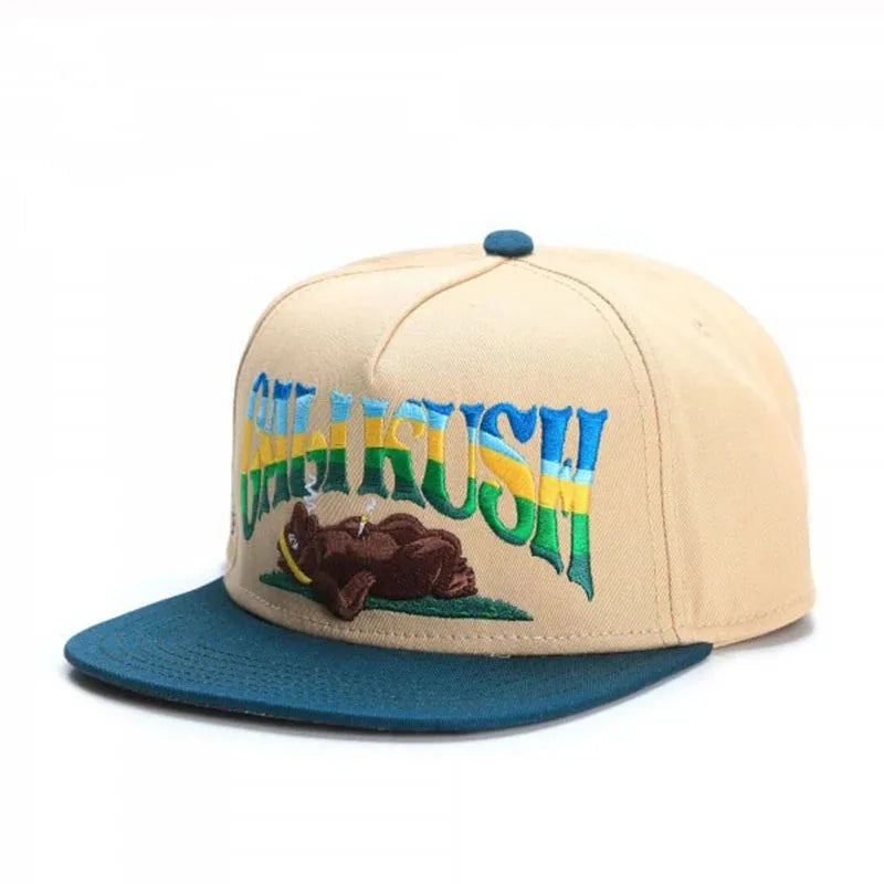 PANGKB Difuzed Cartoon Big Eyes Cookie Bite Snapback-Mütze – Verstellbare Outdoor-Sportkappe