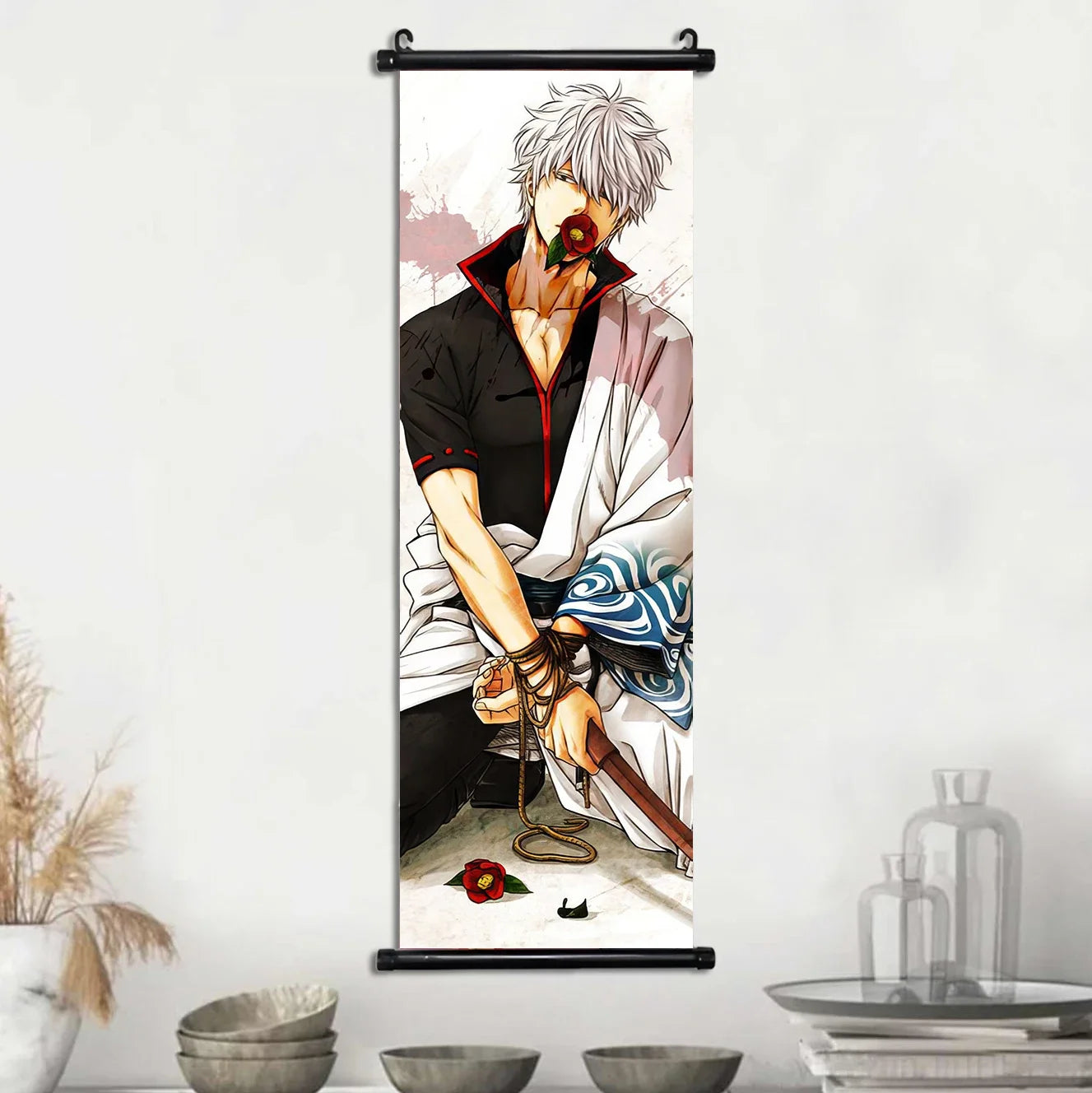 Gintama Gintoki Hanging Scroll Canvas Wall Painting Home Decor Anime Poster Wall Art