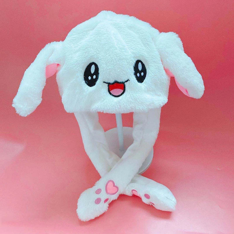 Chapeau de lapin en peluche à LED avec oreilles de lapin lumineuses – Joli chapeau de cosplay d'hiver pour adultes et enfants